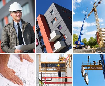 工地里的建筑施工與工程師圖片